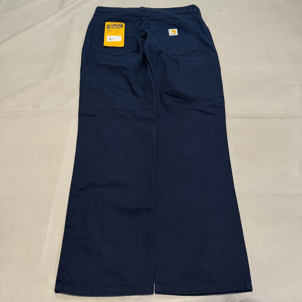 New Carhartt Rugged Flex Relax Fit Canvas 5-Pocket Work Pant BN2517-M Navy 31x30